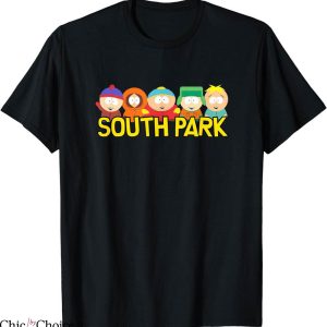 South Park T-Shirt Gang Behind Logo Animated TV Series