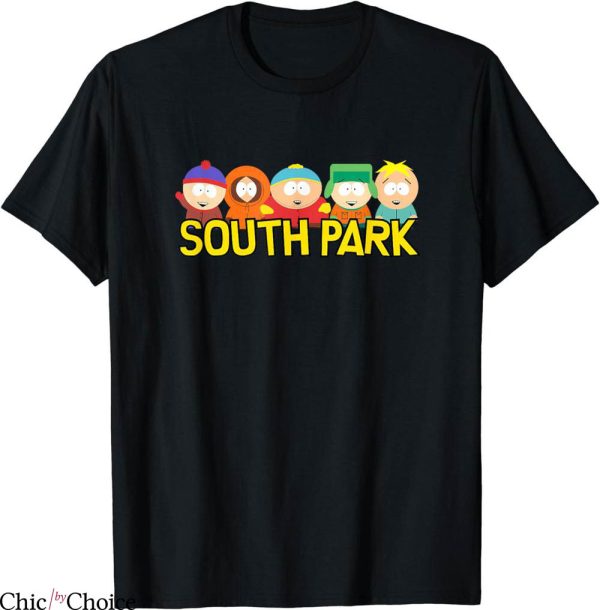 South Park T-Shirt Gang Behind Logo Animated TV Series