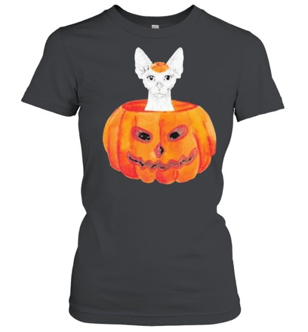 Sphynx Cat Pumpkin Halloween Shirt