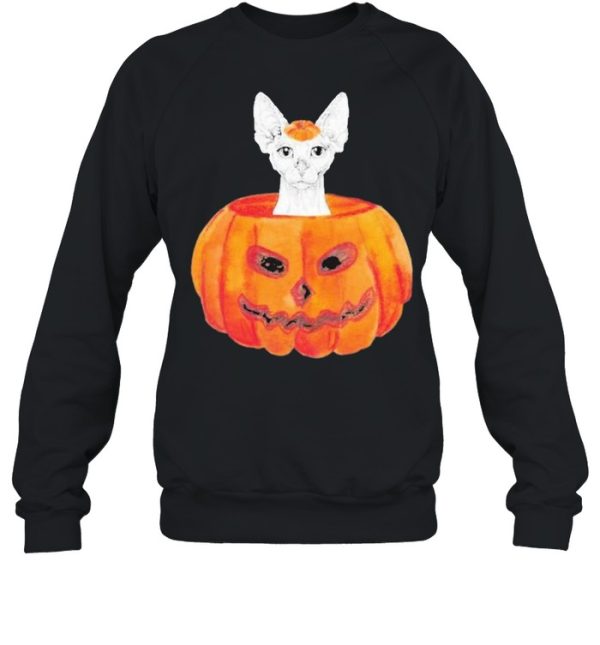 Sphynx Cat Pumpkin Halloween Shirt