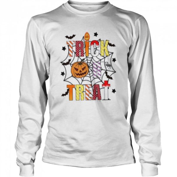 Spider Web Halloween Trick Or Treat Illustration shirt