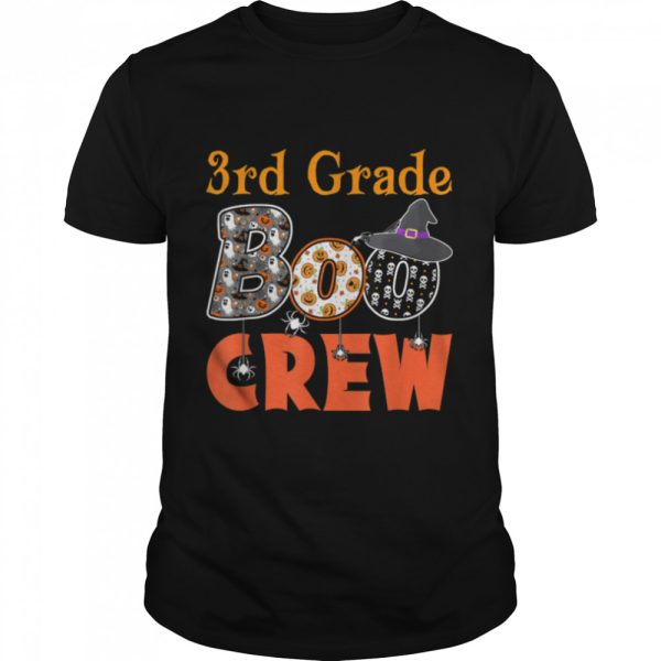 Spooky Halloween Teacher Student 3rd Grade Boo Crew T-Shirt B0B7F2JV9W