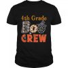 Spooky Halloween Teacher Student 4th Grade Boo Crew T-Shirt B0B7F49SNG