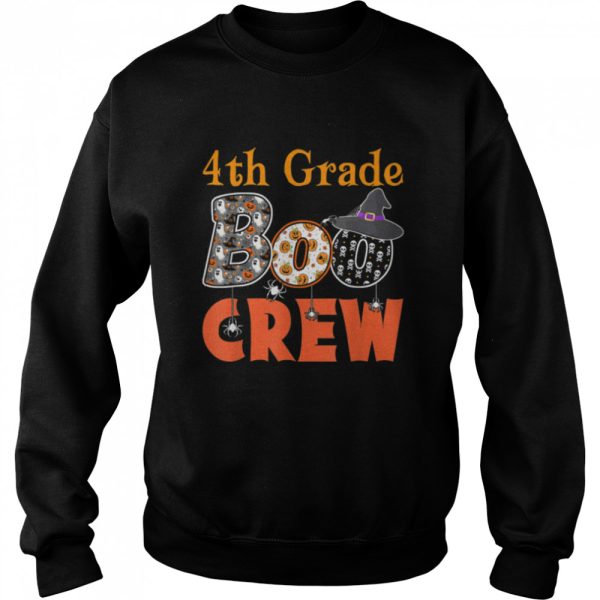 Spooky Halloween Teacher Student 4th Grade Boo Crew T-Shirt B0B7F49SNG