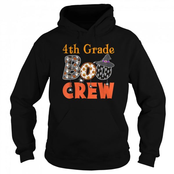 Spooky Halloween Teacher Student 4th Grade Boo Crew T-Shirt B0B7F49SNG