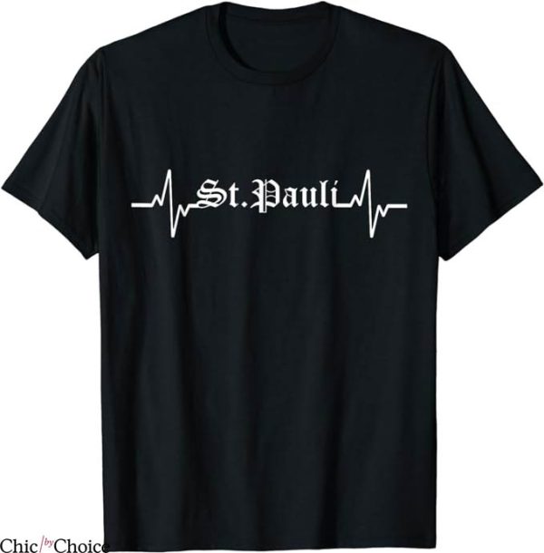 St Pauli T-Shirt Heartbeat Hamburg Saying T-Shirt NFL