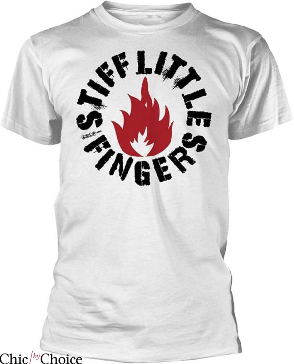 Stiff Little Fingers T-Shirt Punk Round Logo Rock Band