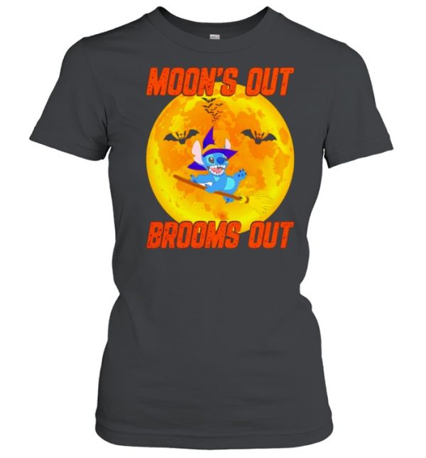 Stitch Halloween moon’s out brooms out shirt