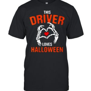 This Driver Loves Halloween Driving Scary Motorist Spooky T Shirt 1