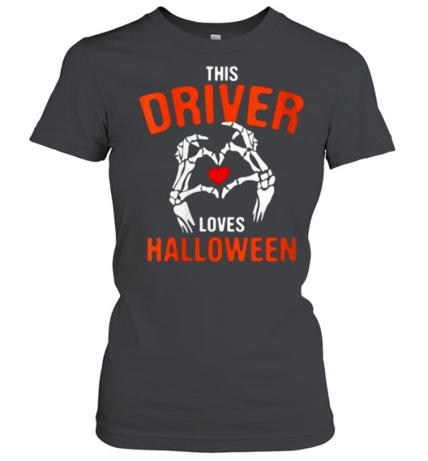 This Driver Loves Halloween Driving Scary Motorist Spooky T-Shirt