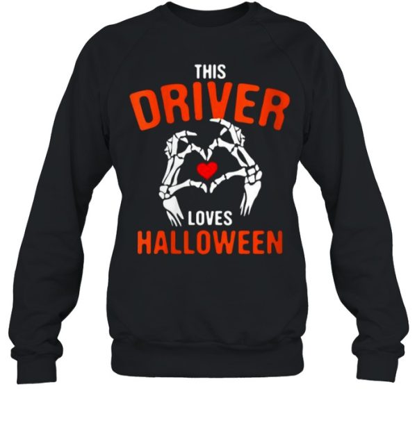 This Driver Loves Halloween Driving Scary Motorist Spooky T-Shirt