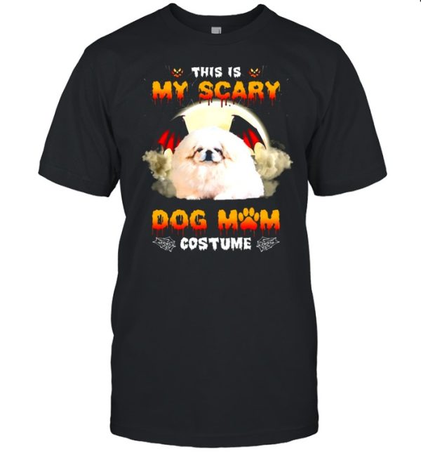 This Is My Scary Dog Mom Costume White Pekingese Halloween T-shirt