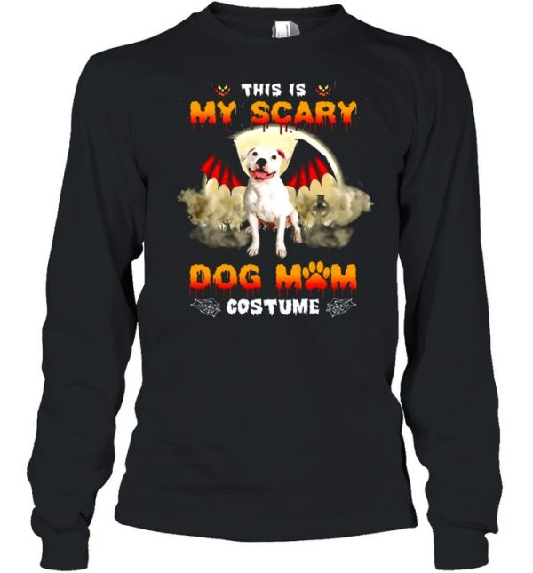 This Is My Scary Dog Mom Costume White Pitbull Halloween T-shirt