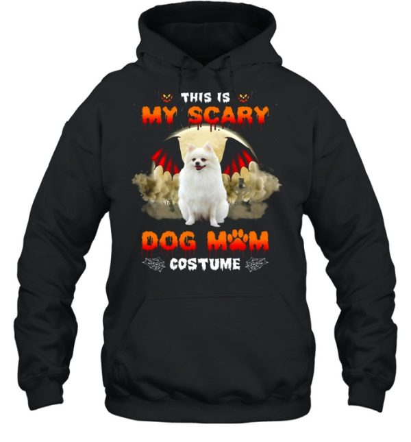 This Is My Scary Dog Mom Costume White Pomeranian Halloween T-shirt