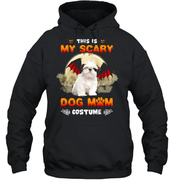 This Is My Scary Dog Mom Costume White Shih Tzu Halloween T-shirt