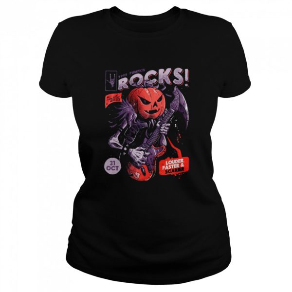 This Pumpkin Rocks Funny For Rockers Louder Faster And Scarier shirt