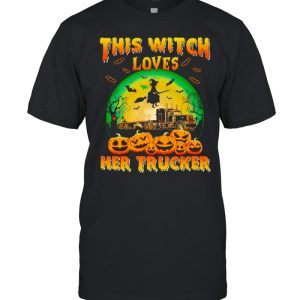 This witch loves her trucker Halloween shirt This witch loves her trucker Halloween shirt