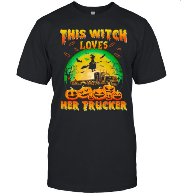 This witch loves her trucker Halloween shirt