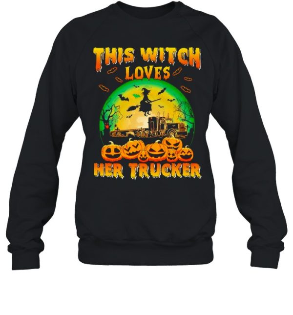 This witch loves her trucker Halloween shirt