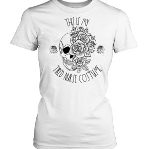 Tired Nurse Halloween Costume Floral Skull Boo Nursing Crew shirt 1 Tired Nurse Halloween Costume Floral Skull Boo Nursing Crew shirt 2