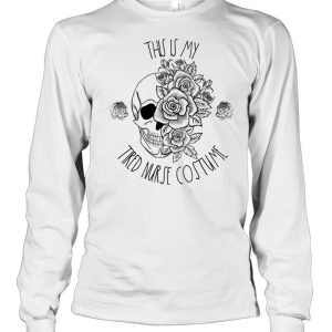 Tired Nurse Halloween Costume Floral Skull Boo Nursing Crew shirt 2 Tired Nurse Halloween Costume Floral Skull Boo Nursing Crew shirt 3