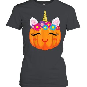 Unicorn Girls Halloween Pumpkin Patch Costume Women shirt