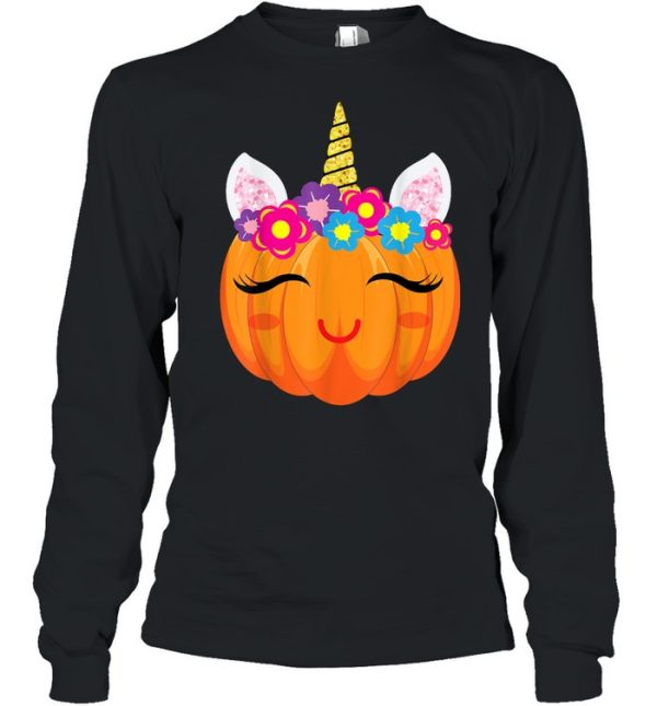 Unicorn Girls Halloween Pumpkin Patch Costume Women shirt