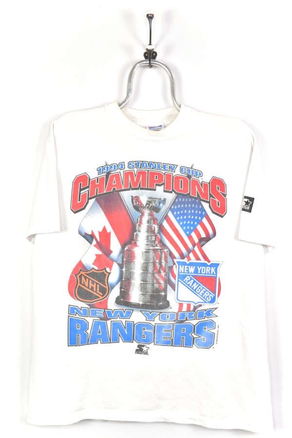 VINTAGE 1994 NHL NY RANGERS STANLEY CUP WHITE T-SHIRT