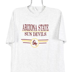 VINTAGE ARIZONA STATE UNIVERSITY EMBROIDERED GREY T-SHIRT
