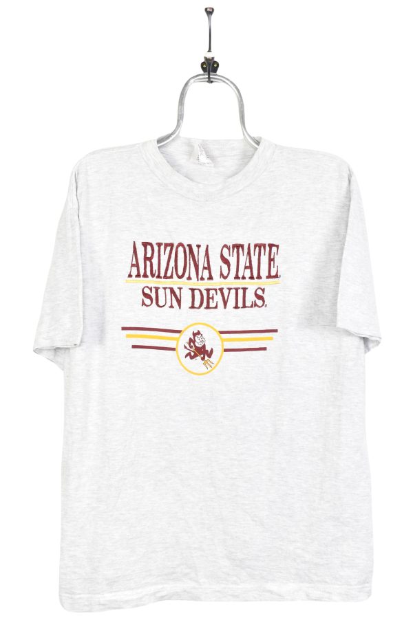 VINTAGE ARIZONA STATE UNIVERSITY EMBROIDERED GREY T-SHIRT