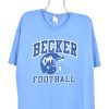 Vintage Becker football shirt, college blue graphic tee