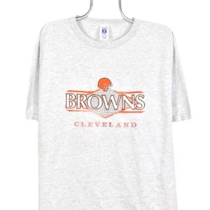 Vintage Cleveland Browns shirt, NFL grey embroidered tee