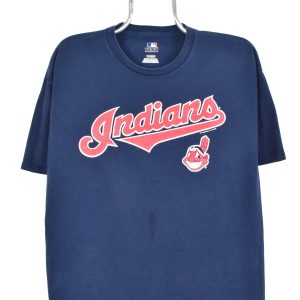 Vintage Cleveland Indians shirt, MLB navy blue graphic tee
