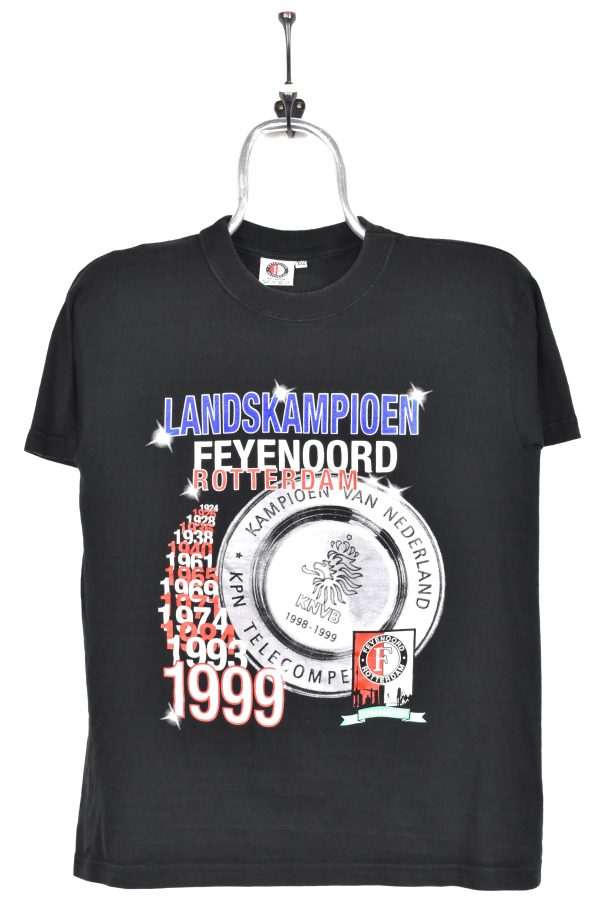 Vintage Feyenoord Rotterdam shirt, 1999 soccer black graphic tee