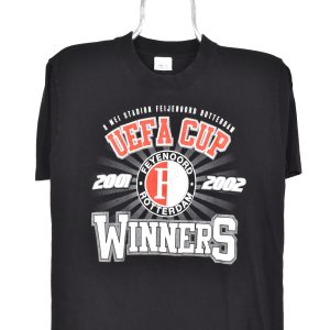 Vintage Feyenoord Rotterdam shirt, 2002 UEFA Europa League black tee