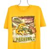 Vintage Green Bay Packers shirt, yellow NFL graphic tee