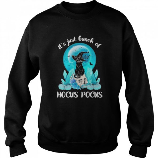 Vintage Halloween Black Cat It’s Just A Bunch Of Hocus Pocus Halloween 2022 T-Shirt