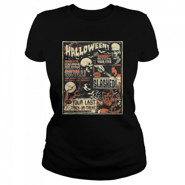 Vintage Horror Movie Poster Terror Old Time Halloween Shirt