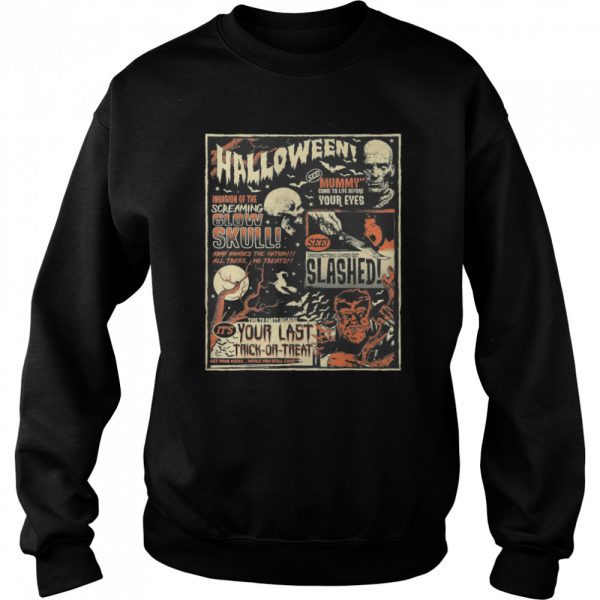 Vintage Horror Movie Poster Terror Old Time Halloween Shirt