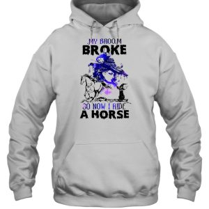 Witch Girl And Cat My Broom Broke So Now I Ride A Horse Halloween T-shirt 4 Witch Girl And Cat My Broom Broke So Now I Ride A Horse Halloween T shirt 5