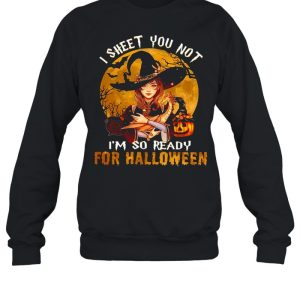 Witch hug dragon I sheet you not I'm so ready for Halloween shirt 4