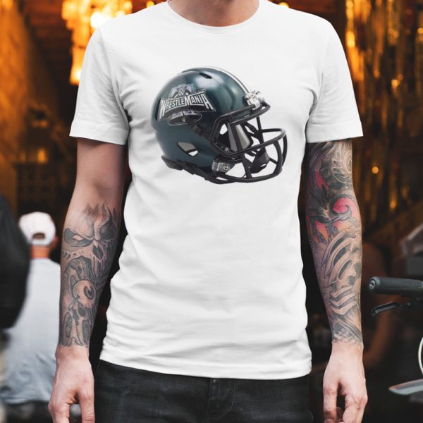 WrestleMania 40 Riddell Speed Mini Helmet WWE Collab With NFL Philadelphia Eagles Unisex T-Shirt