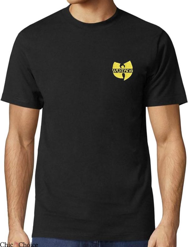 Wu Tang Clan T-Shirt Yellow Pocker Logo Embroidered T-Shirt