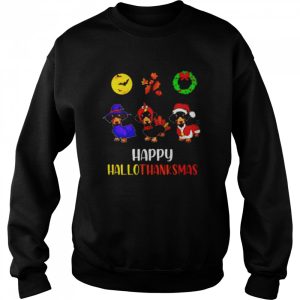dachshund happy Hallothanksmas Halloween Thanksgiving Xmas shirt 3 dachshund happy Hallothanksmas Halloween Thanksgiving Xmas shirt 4