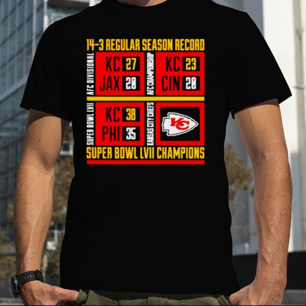 14 3 regular season record super bowl LVII champions shirt