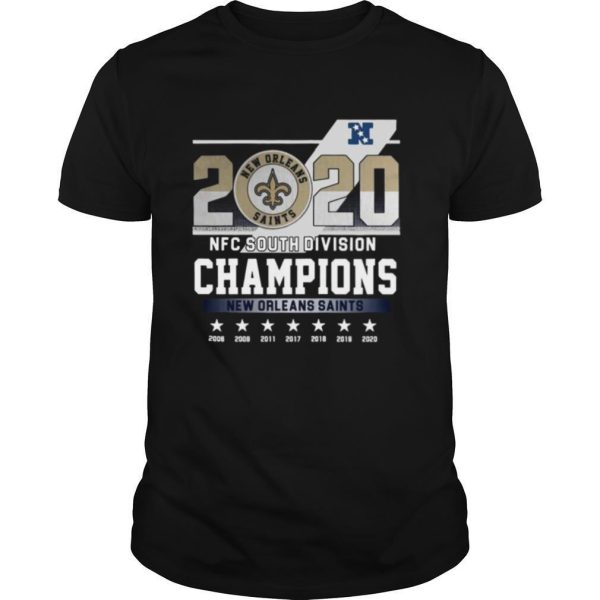 2020 Afc North Division Champions New Orleans Saints 2008 2009 2011 2017 shirt