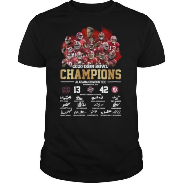 2020 Iron bowl Champions Alabama Crimson Tide signatures shirt