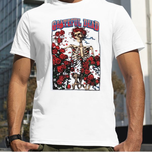 2023 Official Grateful Dead Skeleton Rose Shirt