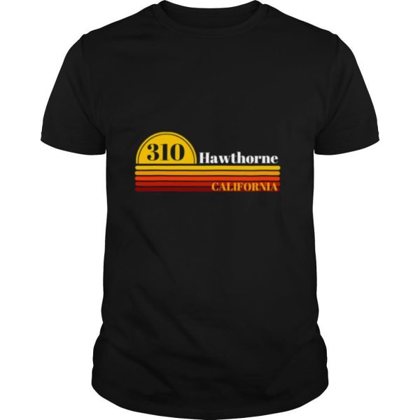 310 Hawthorne California Vintage Sunset With Area Code shirt