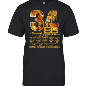 34 Years Of B&ampB The Bold And The Beautiful 1987 2021 Signatures Thank You For The Memories T-shirt